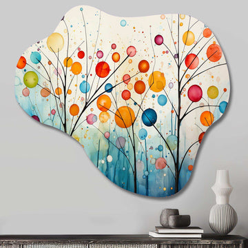 Teal Mid Century Retro Reflections - Asymmetric Metal Wall Art